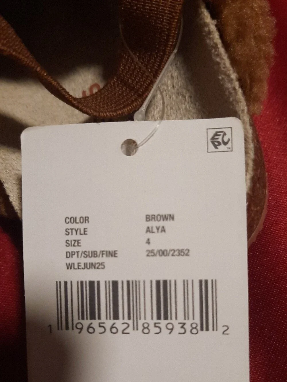 Carter's Brown Tan Faux Fur Baby Slippers with Elastic Strap